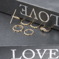 Ensemble d&#39;anneaux à huile élancé à motifs élancés, 6 anneaux combinés